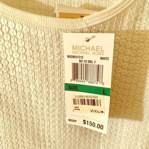 Michael Kors white sequin midi dress